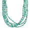 Navajo Sterling Silver 5-Strand Kingman Turquoise Bead Necklace NX12288