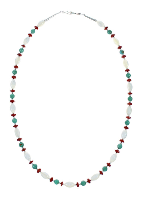 Navajo Multicolor Sterling Silver Bead Necklace NX12292