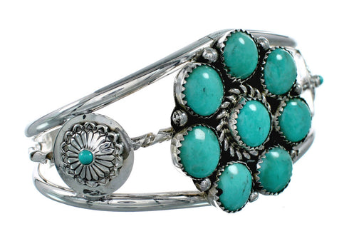 Native Navajo Turquoise Sterling Silver Cuff Bracelet NX12296