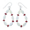 Genuine Sterling Silver Mother Of Pearl And Coral Bead Hook Dangle Earrings NX12299