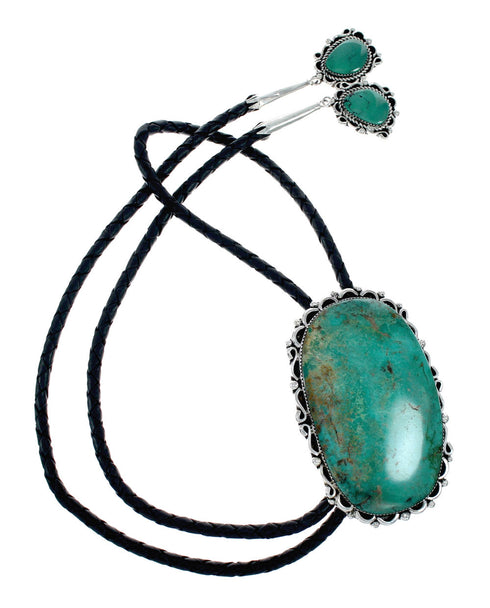 Navajo Native American Turquoise Sterling Silver Bolo Tie NX12313