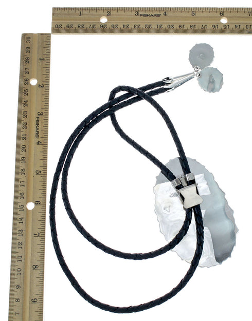 Navajo Native American Turquoise Sterling Silver Bolo Tie NX12314