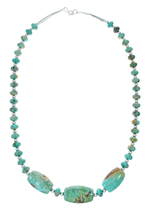 Native American Navajo Turquoise Sterling Silver Bead Necklace NX12315