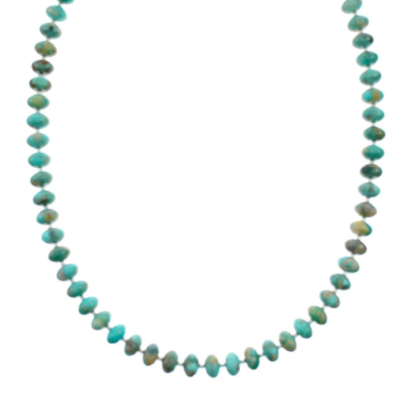 Navajo Turquoise Sterling Silver Bead Necklace NX12317