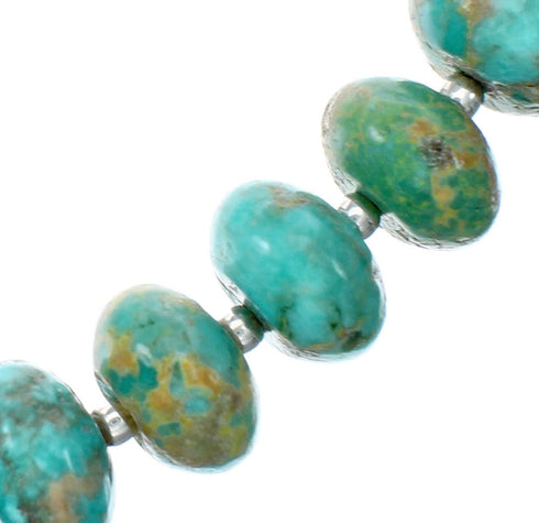 Navajo Turquoise Sterling Silver Bead Necklace NX12317