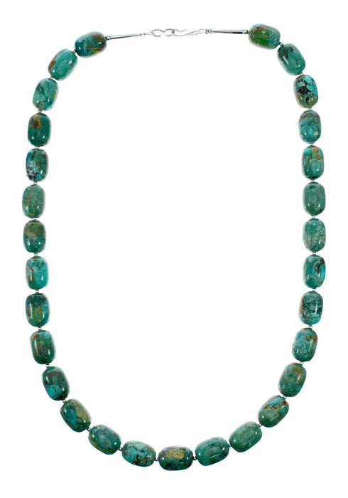 Navajo Turquoise Sterling Silver Bead Native American Necklace NX12320