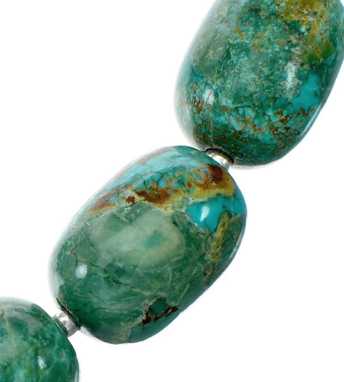 Navajo Turquoise Sterling Silver Bead Native American Necklace NX12320