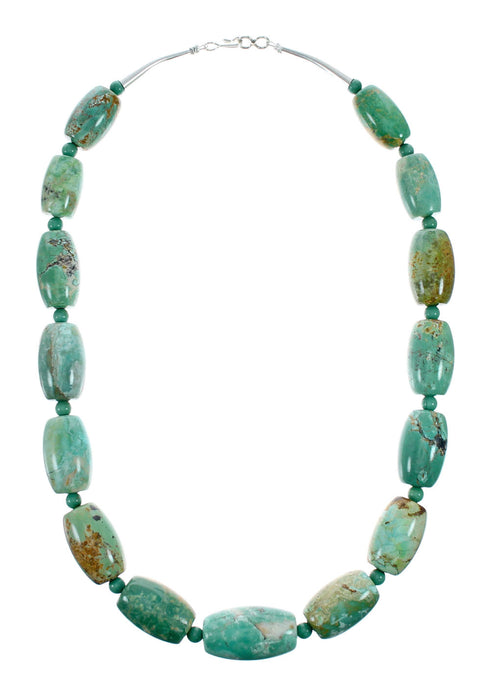 Native American Turquoise Sterling Silver Bead Navajo Necklace NX12321