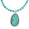 Authentic Navajo Kingman Turquoise Sterling Silver Necklace NX12322