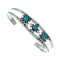 Native American Navajo Turquoise Sterling Silver Cuff Flower Bracelet NX12421