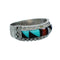 Zuni Sterling Silver Multicolor Inlay Ring Size 10-1/2 NX12411