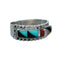 Zuni Sterling Silver Multicolor Inlay Ring Size 9-3/4 NX12413