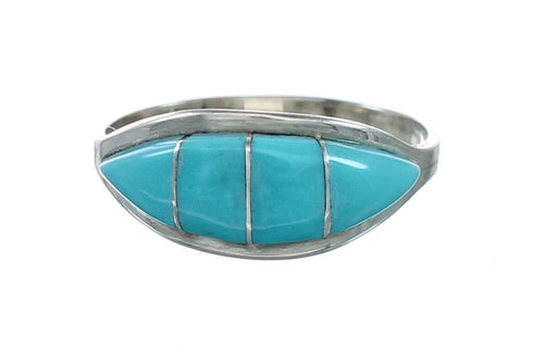 Native American Zuni Sterling Silver Turquoise Ring Size 8 NX12391