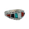 Genuine Zuni Multicolor Inlay Sterling Silver Ring Size 7-3/4 NX12406