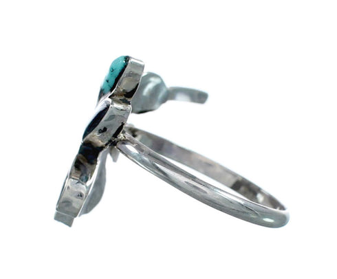 Zuni Multicolor Inlay Genuine Sterling Silver Hummingbird Ring Size 5-1/2 NX12343