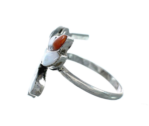 Zuni Multicolor Inlay Genuine Sterling Silver Hummingbird Ring Size 5-1/4 NX12346
