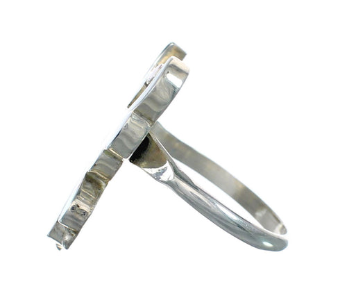 Zuni Indian Multicolor Inlay Thunderbird Sterling Silver Ring Size 7 NX12325