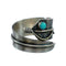 Sterling Silver Turquoise Feather Navajo Adjustable Ring Size 8,9,10 NX12333