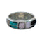 Native American Zuni Multicolor Inlay Sterling Silver Ring Size 7 NX12387