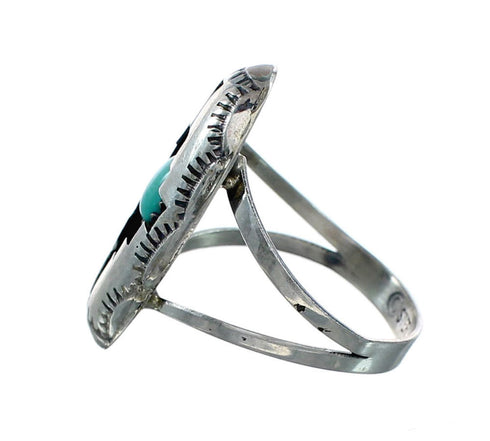 Native American Sterling Silver Turquoise Jewelry Ring Size 6-1/2 NX12334