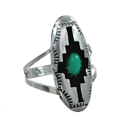 Native American Sterling Silver Turquoise Jewelry Ring Size 7 NX12335