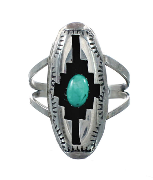 Navajo Turquoise Sterling Silver Jewelry Ring Size 5-3/4 NX12338