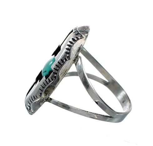 Navajo Turquoise Sterling Silver Jewelry Ring Size 5-3/4 NX12338