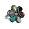 Native American Multicolor Inlay Flower Zuni Ring Size 7 NX12355