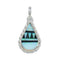 Zuni Native American Opal And Sterling Silver Tear Drop Pendant NX12414