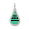 Zuni Green Opal And Sterling Silver Tear Drop Pendant NX12415