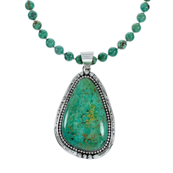 Genuine Turquoise Sterling Silver Navajo Necklace NX12429