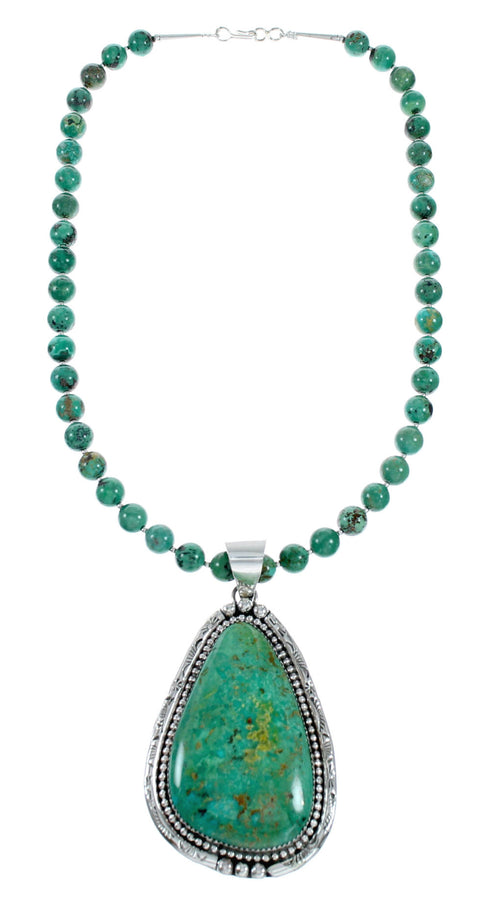 Genuine Turquoise Sterling Silver Navajo Necklace NX12429