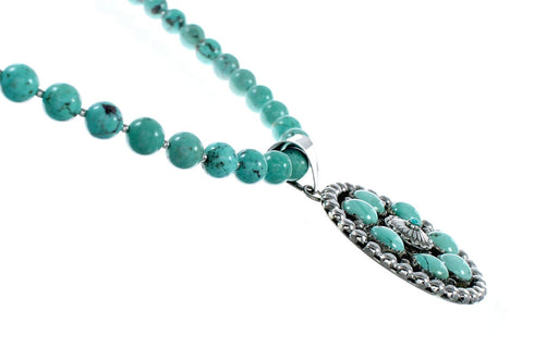 Native American Navajo Turquoise Sterling Silver Necklace Set NX12431