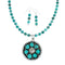 Native American Navajo Turquoise Sterling Silver Necklace Set NX12433