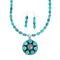 Native American Navajo Turquoise Sterling Silver Necklace Set NX12434