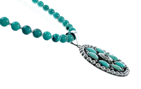 Native American Navajo Turquoise Sterling Silver Necklace Set NX12435