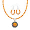 Oyster Shell Navajo Silver Necklace And Earrings Set NX12441