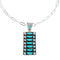 Navajo Turquoise Sterling Silver Inlay Pendant Link Necklace Set NX12453
