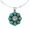 Navajo Turquoise Sterling Silver Concho Pendant Link Necklace Set NX12450