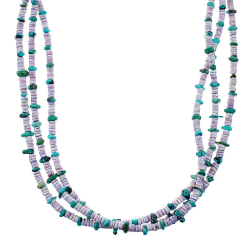 Navajo 3-Strand Multicolor Sterling Silver Bead Necklace NX12443