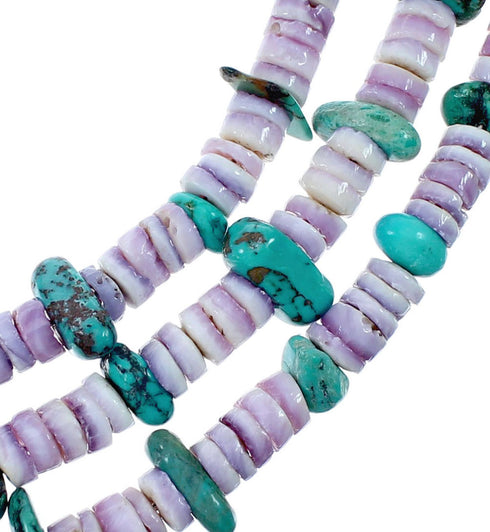 Navajo 3-Strand Multicolor Sterling Silver Bead Necklace NX12443