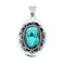 Premium Navajo Turquoise Sterling Silver Pendant NX12425