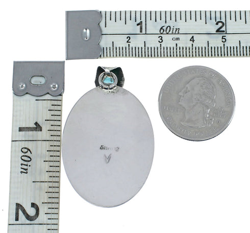 Premium Navajo Turquoise Sterling Silver Pendant NX12425