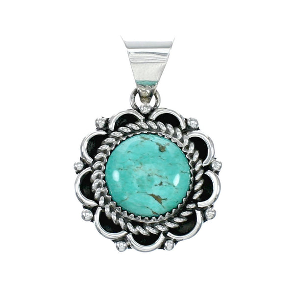 Navajo Turquoise Sterling Silver Pendant NX12424