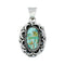 Sterling Silver Turquoise Inlay Navajo Pendant NX12427