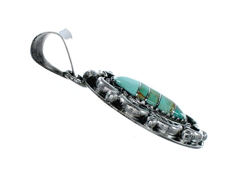 Sterling Silver Turquoise Inlay Navajo Pendant NX12427