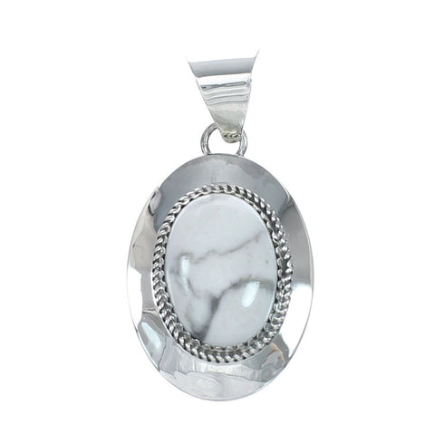 Authentic Navajo Howlite Sterling Silver Pendant NX12426