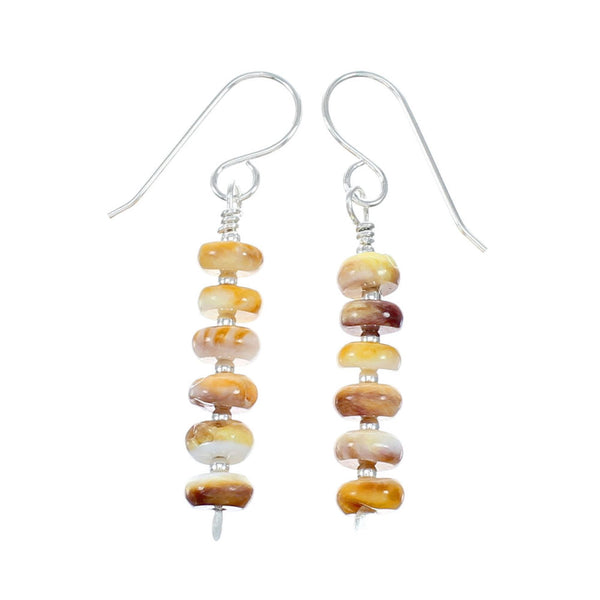 Genuine Sterling Silver Oyster Shell Bead Hook Dangle Earrings NX12423