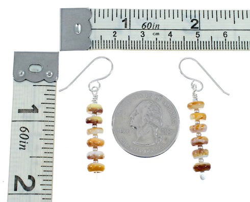 Genuine Sterling Silver Oyster Shell Bead Hook Dangle Earrings NX12423