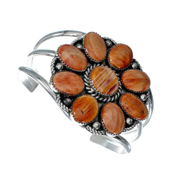 Native American Oyster Shell Multi-Stone Sterling Silver Cuff Bracelet NX12448